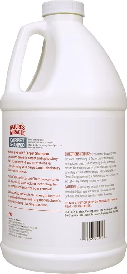 Nature’s Miracle Carpet Shampoo, Deep-Cleaning Pet Stain And Odor Remover, 64 Ounces-Mewly Pet