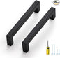 Ravinte 25 Pack Black Cabinet Pulls 5 Inch Square Kitchen Cabinet Handles Matte Black Kitchen Hardware for Drawer Pulls Drawer Handles Come with Screwdriver
