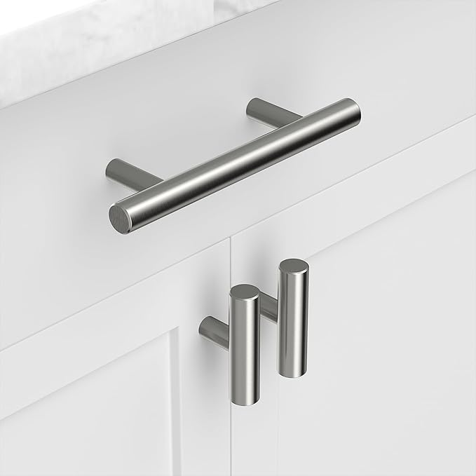 homdiy 15Pack Cabinet Knobs Brushed Nickel Drawer Knobs - 2in Overall Cabinet Door Knobs Single Hole Knobs Modern Cabinet Hardware for Kitchen Cabinets, Dresser Drawers