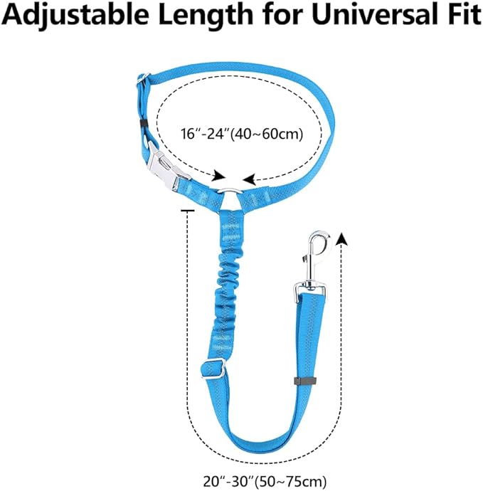 Plutus Pet Dog Seat Belt for Car Headrest, Reflective and Adjustable Restraint with Elastic Bungee for Safety, Vehicle Seatbelt Harness for Small Medium Large Dogs and Cats-Mewly Pet