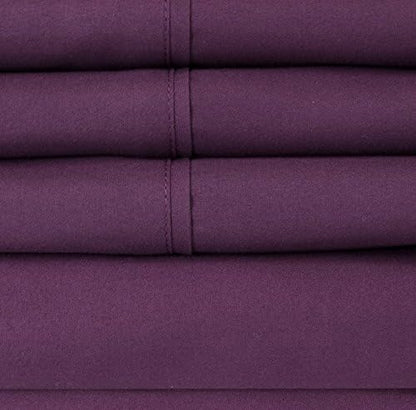 King Size Bed Sheets - 6 Piece 1500 Supreme Collection Fine Brushed Microfiber Deep Pocket King Sheet Set Bedding - 2 Extra Pillow Cases, Great Value, King, Purple
