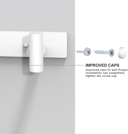 VAEHOLD Hat and Coat Wall Mount Rack - Hooks for Robes, Bags, Keys, and Towels - Bathroom Towel Hanger Organizer (White, “T“ Shape 4 Hooks 1 Pack)
