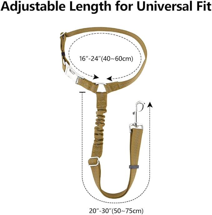 Plutus Pet Dog Seat Belt for Car Headrest, Reflective and Adjustable Restraint with Elastic Bungee for Safety, Vehicle Seatbelt Harness for Small Medium Large Dogs and Cats-Mewly Pet