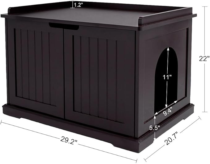 unipaws Cat Litter Box Enclosure Furniture, Cat Washroom, Hidden Litter Box Cover, Cabinet for Large Cat, Dog Proof Cat Litter Boxes, Hideaway Litter Box, Cat House-Mewly Pet