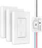DEWENWILS Wireless Wall Light Switch Kit, 10A/1200W, No WiFi Needed Remote Control Switch for Small Appliance, Lamps, Lighting Fixture, No in-Wall Wiring, Long RF Range, 3 Pack Switches+1 Receiver