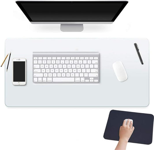 Clear Table Protector 16 X 32 Inch Thick Plastic Table Cover Protector Waterproof PVC Clear Tablecloth Protector Pad Vinyl Desk Top Protector Mat for Wood Coffee Glass End Sofa Side Dining Room Table