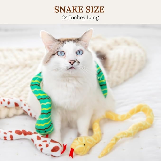 Cat Toy Snake Lizard Catnip Toys Chew Bite Resistant Toys for Indoor Cats Boredom Relief Teeth Cleaning Interactive Funny Cute Kitten Cat Lover Gifts Set of 6 Realistic Hunt Prey Activity Games-Mewly Pet