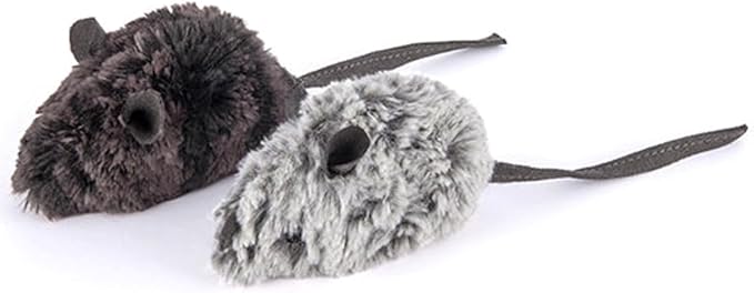 P.L.A.Y. Cute Plush Cat Toys - Feline Frenzy Animal Critter Themed Catnip Filled Toy, Great for Adult Cats and Kittens - Machine Washable, Recycled Materials, Crinkles (Catch a Meowse, Set of 2)-Mewly Pet