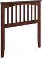 AFI, Mission Twin Solid Wood Headboard with Attachable Charger, Walnut
