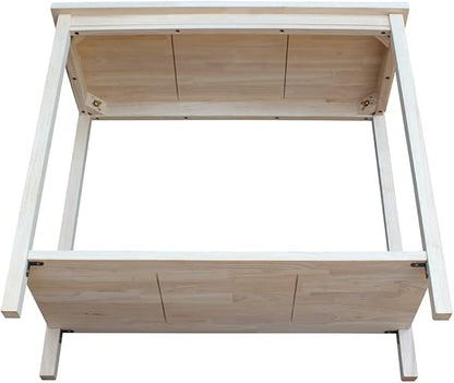 IC International Concepts, Portman Accent Table , Solid Real Wood, Sturdy Parawood, DIY, Paint/Stain Ready, Unfinished