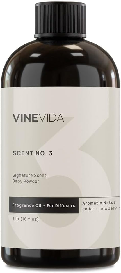 VINEVIDA [16 Fl Oz] Baby Powder Fragrance Oil for Cold Air Diffusers, Essential Oils for Diffuser Oil Refill & Air Freshener Room Spray
