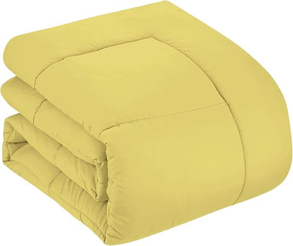King Size Comforter Set with Sheets - 7-Piece Bedding Collection - 1 Comforter, 1 Fitted Sheet, 1 Flat, 4 Pillowcases - Deep Pocket - Soft & Breathable Premium Quality - Ideal for All Seasons, Yellow