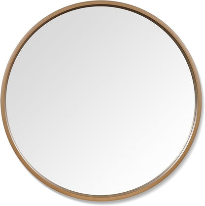 WallBeyond Round Wood Mirror 24" Circle Wall Mirror for Bathroom Round Wall Mirror for Wall Decor, Vanity, Entryway Living Room, Honey