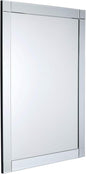 Hamilton Hills Rectangular 30x40 inch Silver Framed Vanity Mirror | Beveled Edge Squared Corner Frame Vanity Wall Mirror | Classy Decorative Bathroom Mirrors for Vanity, Hallway or Entry - Hanging