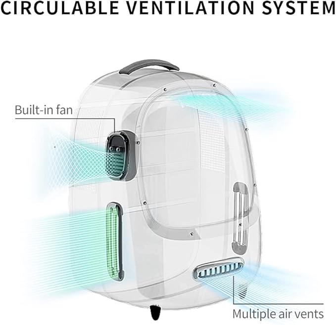 PETKIT Cat Backpack Carrier with Inbuilt Fan & Light, Airline-Approved Pet Backpack Bubble for Kitty Small Dog, Detachable Dog Backpack with Padded Strap for Travel, Hiking, Walking & Outdoor-Mewly Pet