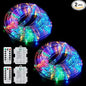 Color Changing Rope Lights String Lights for Bedroom, Battery Powered Light Strip 40ft 8 Modes Hanging Fairy Lights with Remote for Camping Halloween Christmas, 2 Pack