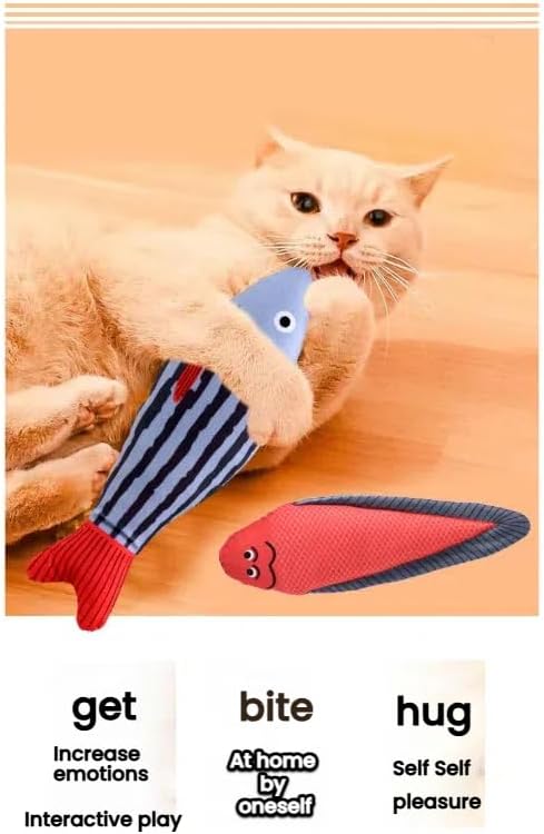 Catnip Toys 5 Pcs Set Crinkle Sound Catnip Fish, Soft and Durable, Stuffed with Natural Catnip Interactive Kitten Toy for Indoor Cat Exercise for Cats(Multi Colors)-Mewly Pet