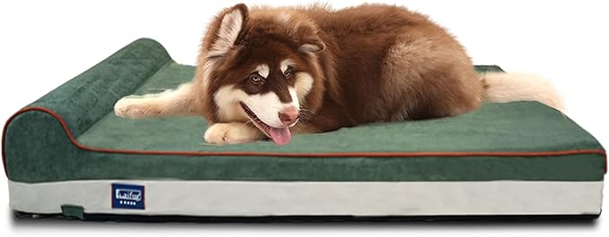 Laifug Orthopedic Memory Foam Dog Bed with Durable Water Proof Liner and Removable Washable Cover (Large (46"x28"x8"), Dark Green)-Mewly Pet