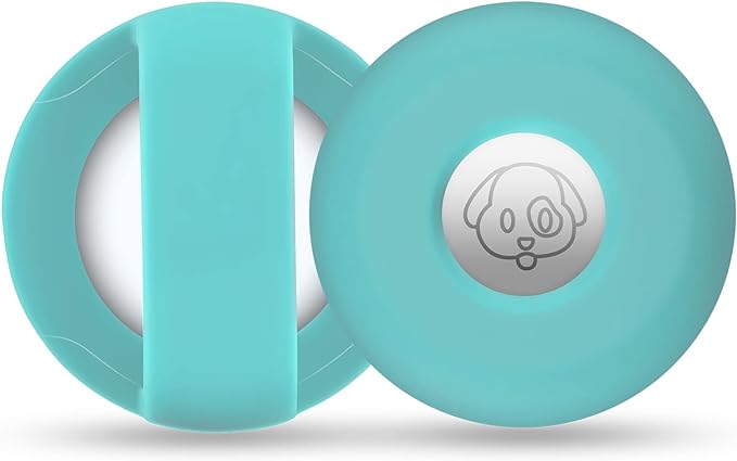 Airtag Holder for Dog Collar, Cibaabo Silicone Air Tag Case Cover Compatible with Apple Airtags for 0.8-1.2inch Cat Pet Collar Harness Loop-Mewly Pet