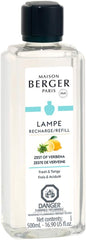 MAISON BERGER - Zest of Verbena - Lampe Berger Fragrance Refill Oil for Home Diffusers - Luxury Air Freshener with Lime, Lavandin & Mint Notes - 16.9 Fl Oz (500ml)