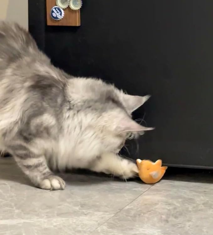 Plush Catnip Mice Toys with Crinkle Sound - 2 Pcs Interactive Cat Toys for Indoor Cats, Durable Stress Relief Eco-Friendly Small Mouse Chew Playthings（Camel+ Chestnut Color）-Mewly Pet