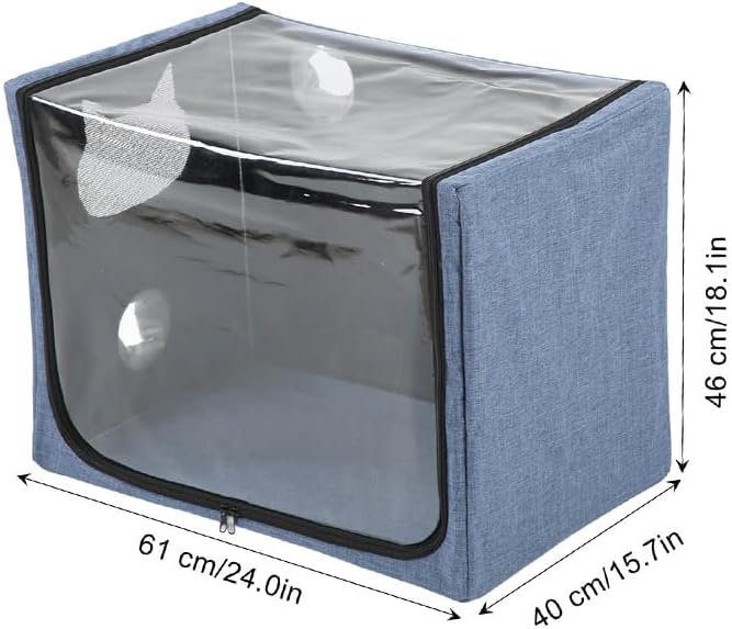 Puppy Nebulization Box, Small Pet Oxygen Inhalation, Cat and Dog Atomization Box Oxygen Inhalation Machine Dedicated Folding Atomization Box Pet Oxygen Therapy Cage for Cough Breathing Treatment Box-Mewly Pet