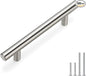 Homdiy Brushed Nickel Drawer Pulls - HD201SN Cabinet Hardware Stainless Steel Kitchen Cupboard Handles, 100 Pack 3-1/2in Hole Centers for Dresser Drawers