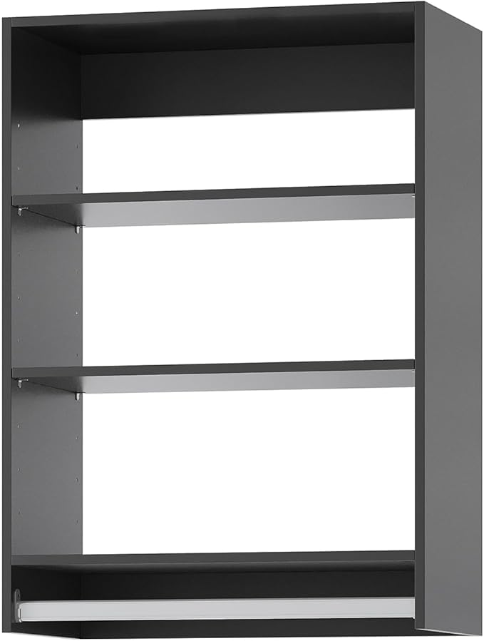 ROOMTEC 28.5" Medium Hanging Closet Unit, Modular Closet System with Hanging Rod, Wardrobe Organizer for Bedroom or Walk-in Closet, Wall Mounted, Customizable Clothes Storage Unit, Black