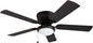 Prominence Home Benton Traditional 52 Inch Ceiling Fan with Light, LED Flush Mount Ceiling Fan, Indoor Fan with 5 Blades, Matte Black and Gray Cedar Blade Finish Options, Matte Black (50853-01)
