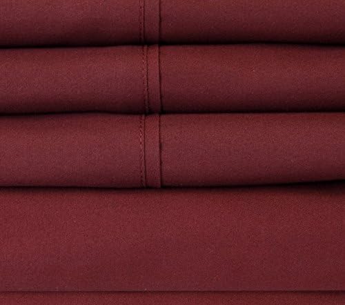 Cal King Size Bed Sheets - 6 Piece 1500 Supreme Collection Fine Brushed Microfiber Deep Pocket California King Sheet Set Bedding - 2 Extra Pillow Cases, Great Value, California King, Burgundy