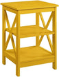 Convenience Concepts Oxford End Table 15.75" - Modern Living Room Table with Storage Shelves, Transitional Nightstand Side Table for Home Decor and Display, Yellow