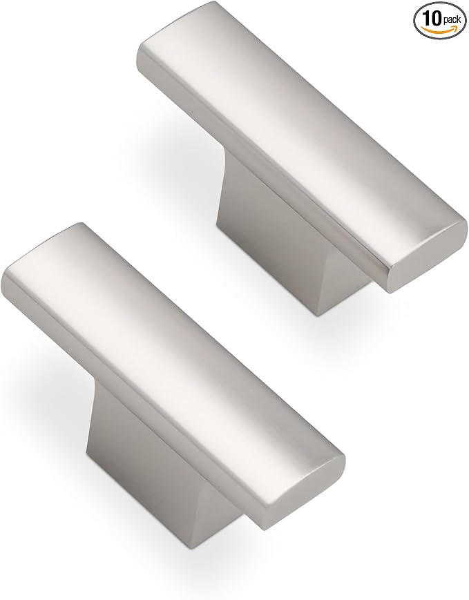 10 Pack Brushed Satin Nickel Cabinet Knobs Silver Drawer Knobs Solid Kitchen Hardware