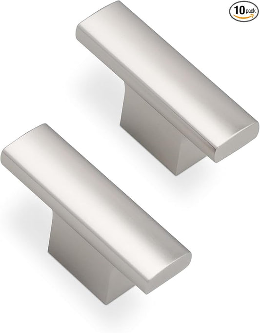 10 Pack Brushed Satin Nickel Cabinet Knobs Silver Drawer Knobs Solid Kitchen Hardware