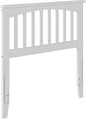 AFI, Mission Twin Solid Wood Headboard with Attachable Charger, White