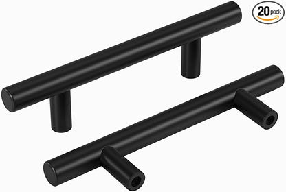 homdiy Black Cabinet Handles 10Pack 3inch Hole Center Kitchen Drawer Pulls and Knobs Stainless Steel Cabinet Hardware for Bathroom, Cupboard