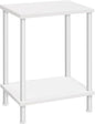 HOOBRO End Table, Small Side Table, Nightstand with 2-Layer Storage Shelves, Sofa Table for Small Spaces, Living Room, Bedroom, Stable Frame, Easy Assembly, White WW09BZ01
