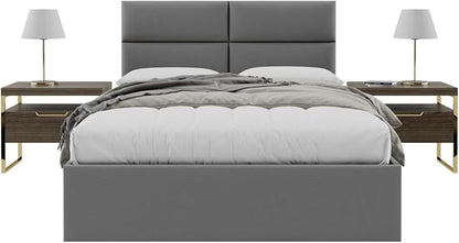 VANT Upholstered Headboards - Accent Wall Panels - Packs of 4 - Vintage Leather Gray Pewter - 30" Wide x 11.5" Height - Easy to Install - Queen - Full Size Headboard