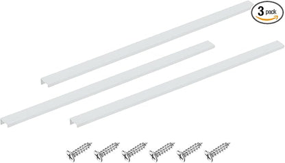 uxcell Cabinet Finger Edge Pull, 3pcs 600mm / 23.62" Aluminum Alloy Back Mount Hidden Cabinet Pulls Concealed Handle for Home Kitchen Drawer Cabinet, White