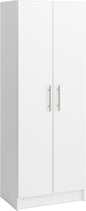 Prepac Elite 24" Storage Cabinet, White Storage Cabinet, Bathroom Cabinet, Pantry Cabinet with 3 Shelves 16" D x 24" W x 65" H, WES-2464