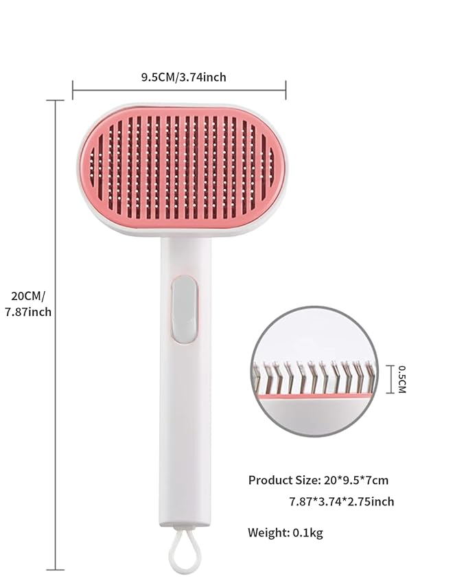 Cat Brush With Release Button - Self-Cleaning Sliker for Indoor Short Cats, Effortless Hair Removal, Gentle on Skin, Grooming for Shedding and Loose Fur-Mewly Pet