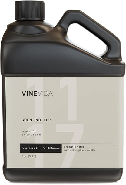 VINEVIDA [128 Fl Oz] Scent NO. 1117 Fragrance Oil for Cold Air Diffusers, Aromatic Notes of Caramel Spice, Salt & Vanilla Essential Oils for Diffuser Oil Refill & Air Freshener Spray