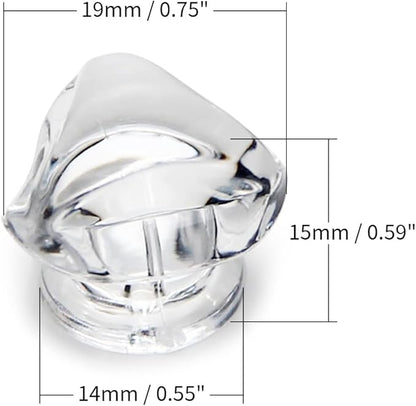 MroMax 6pcs Tiny Pull Handle Triangle Acrylic Mini Knob 19mm Diameter Clear Shiny Knob Cute Decoration for Jewelry Box, Gift Case and Makeup Box
