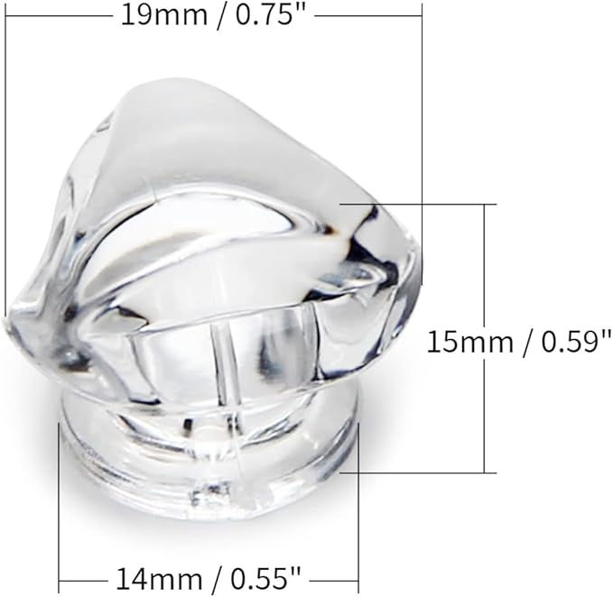MroMax 12Pcs Tiny Pull Handle Triangle Acrylic Mini Knob 19mm Diameter Clear Shiny Knobs for Jewelry Box, Gift Case and Makeup Box