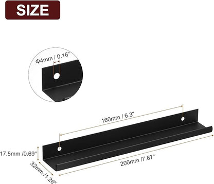 uxcell Cabinet Finger Edge Pull, 3pcs 200mm / 7.87" Aluminum Alloy Back Mount Hidden Cabinet Pulls Concealed Handle for Home Kitchen Drawer Cabinet, Black