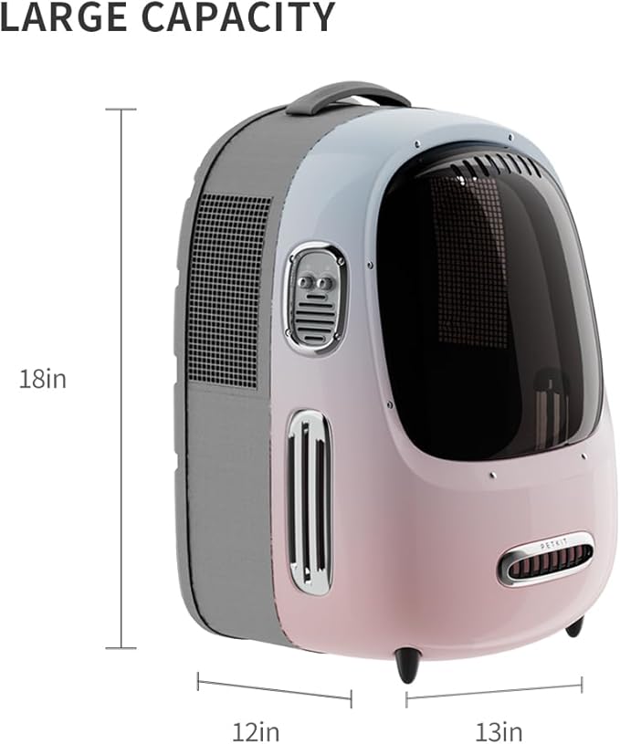 PETKIT Cat Backpack Carrier with Inbuilt Fan & Light, Airline-Approved Pet Backpack Bubble for Kitty Small Dog, Detachable Dog Backpack with Padded Strap for Travel, Hiking, Walking & Outdoor-Mewly Pet