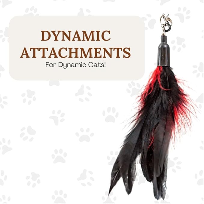 Interactive Cat Toys for Indoor Cats 2 in 1 Cat Wand Toys Solid Round Base Toys for Bored Indoor Adult Cats Self Play Feather Toy Bird Feather-Mewly Pet