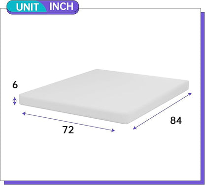PayLessHere 6 Inch California King Gel Memory Foam Mattress Fiberglass Free/CertiPUR-US Certified/Bed-in-a-Box/Cool Sleep & Comfy Support