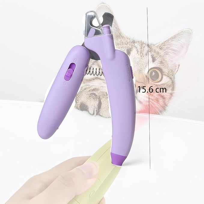 LED Pet Nail Clippers,Upgrade Cat Nail Clipper with Light,Cat Claw Trimmer Nail Clippers for Dogs,Trim Your Pets Nails Easy and Pain-Free Grooming Tool for Small Animals (Purple)-Mewly Pet