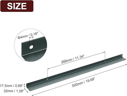 uxcell Cabinet Finger Edge Pull, 3pcs 500mm / 19.69" Aluminum Alloy Back Mount Hidden Cabinet Pulls Concealed Handle for Home Kitchen Drawer Cabinet, Gray