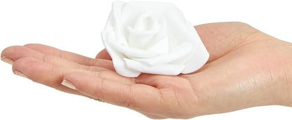 Juvale White Flowers Artificial Roses - Artificial Flowers for Wedding Decor & Centerpiece Table Decorations - 100-Pack, 3 in Diameter, White